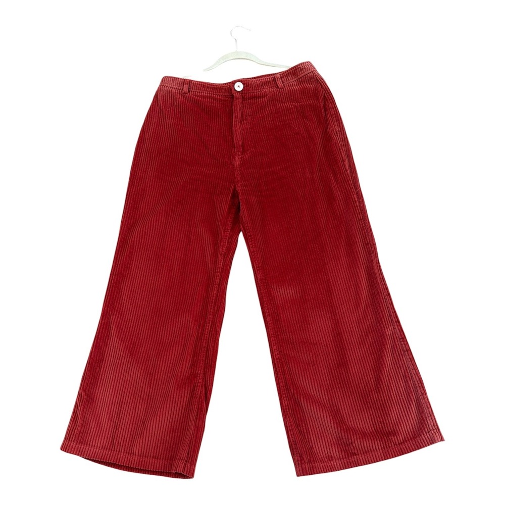 Amuse Society‎ Red Corduroy Wide Leg Pants High Rise Size 29 Rust Trousers